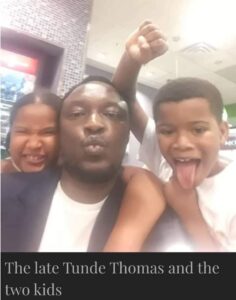 Tunde with the two kids