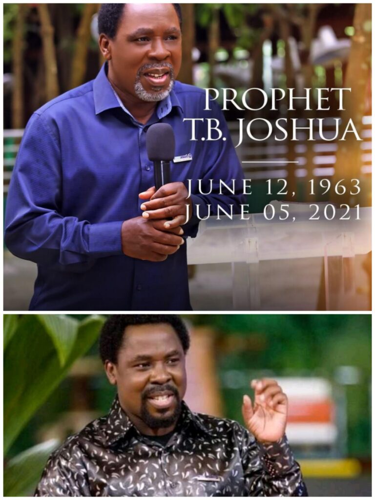 Man Of God T.B Joshua confirmed dead at 57